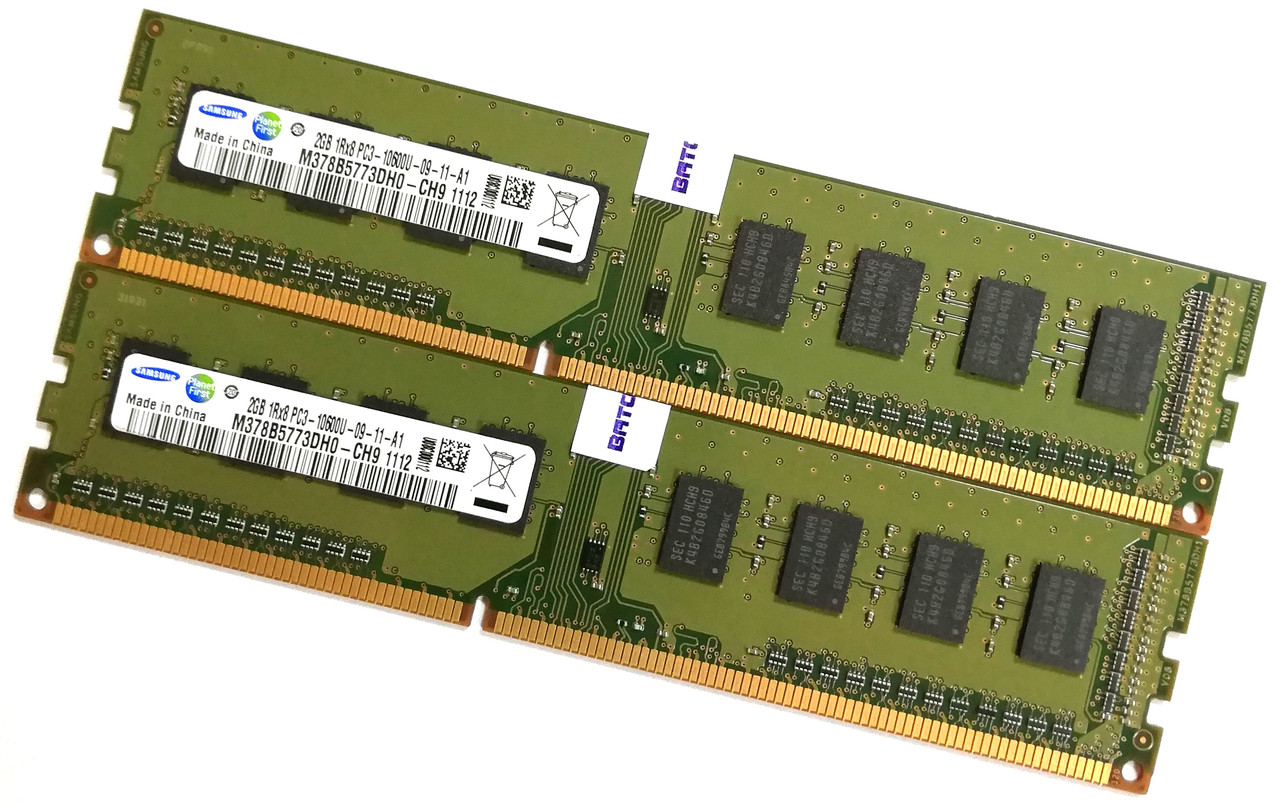 Пара оперативної пам'яті Samsung DDR3 4Gb (2Gb+2Gb) 1333MHz PC3 10600U 1R8 CL9 (M378B5773DH0-CH9) Б/В