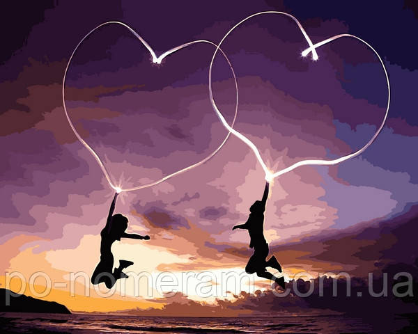 Акційна Картина за номерами Babylon Закохані серця (VP1224) 40 х 50 см, фото 1
