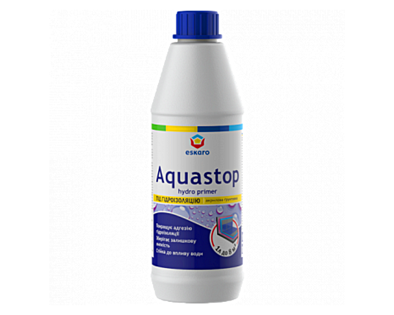 Грунтовка латексная ESKARO AQUASTOP HYDRO PRIMER гидроизоляционная 1л - фото 2 - id-p1091345830