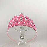 Корона сніжинка для Снігової королеви Корона сніжинки рожева корона, фото 3