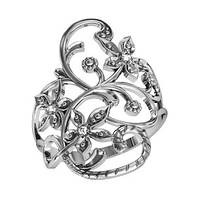 Кольцо женское серебряное Вьюнок