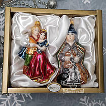 Irena набір Білосніжка і чаклунка Скляні іграшки на ялинку ручної роботи, фото 2