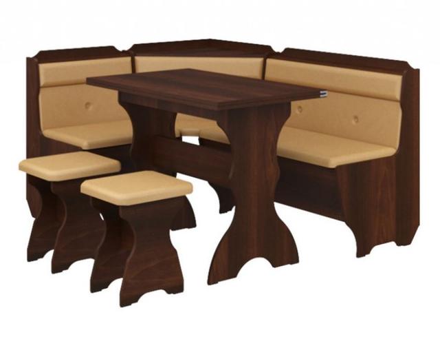 Уголок кухонный Кардинал ДСП орех+винил кофе