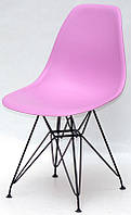 Стул Nik BK-ML лиловый 60 на черных металлических ножках, дизайн Charles & Ray Eames DSR Eiffel Leg, код 9117