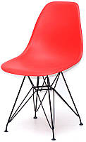 Стул Nik BK-ML красный 05 на черных металлических ножках, дизайн Charles & Ray Eames DSR Eiffel Leg, код 9116