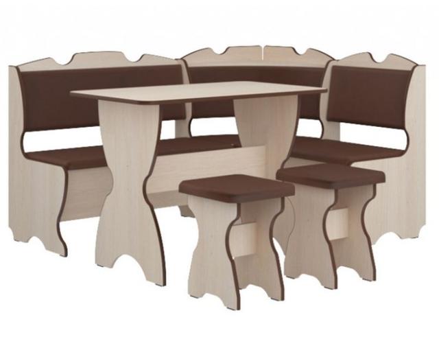 Уголок кухонный Комфорт ДСП Дуб молочный+винил коричневый