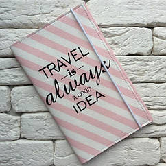 Тревел-кейс Travel is always a good idea (смужка) екошкіра