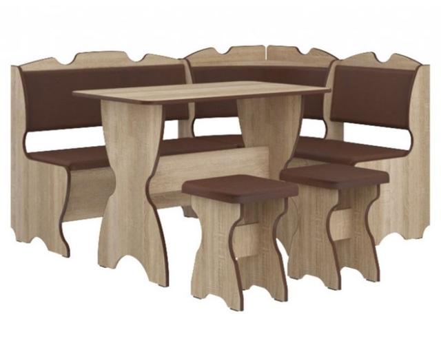 Уголок кухонный Комфорт ДСП Дуб сонома+винил коричневый