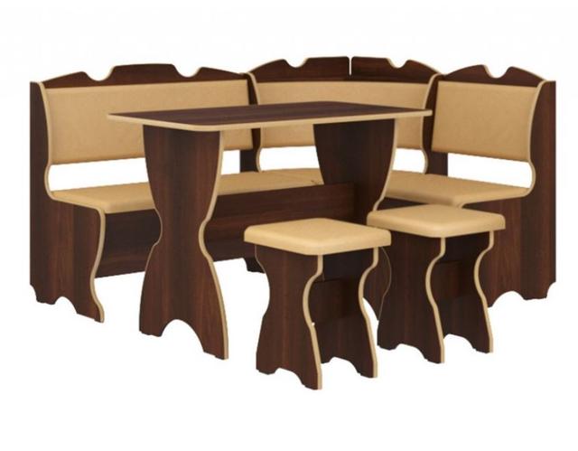 Уголок кухонный Комфорт ДСП Орех+винил кофе