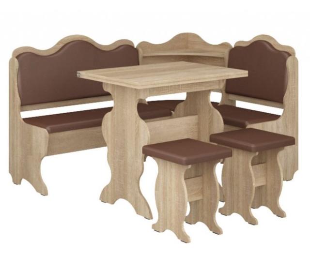 Кухонный уголок Корнет ДСП дуб сонома+винил коричневый Кухонный уголок Корнет ДСП дуб сонома+винил коричневый