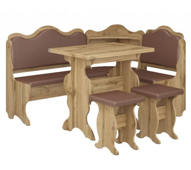 Кухонный уголок Корнет ДСП дуб тахо+винил коричневый Кухонный уголок Корнет ДСП дуб тахо+винил коричневый