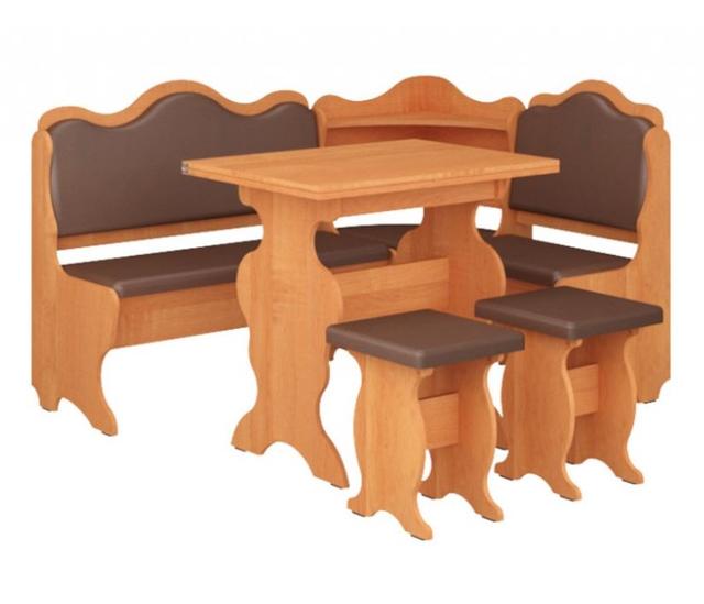 Кухонный уголок Корнет ДСП ольха+винил коричневый Кухонный уголок Корнет ДСП ольха+винил коричневый