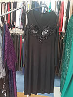 Святкова сукня з сітчастою кокеткою прикрашеною квытами 48-50 Philippe Carat