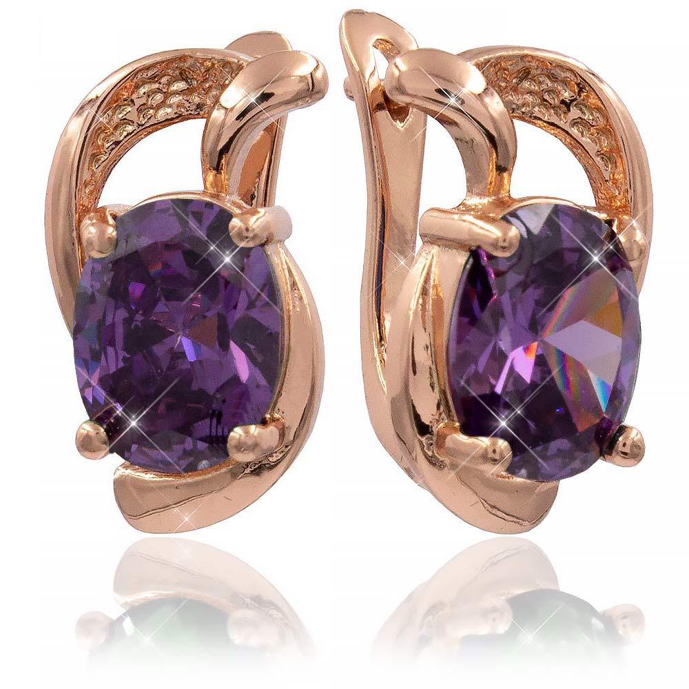 Сережки Xuping 1,6 см фіолетовий (Медичне золото) 724462(2)