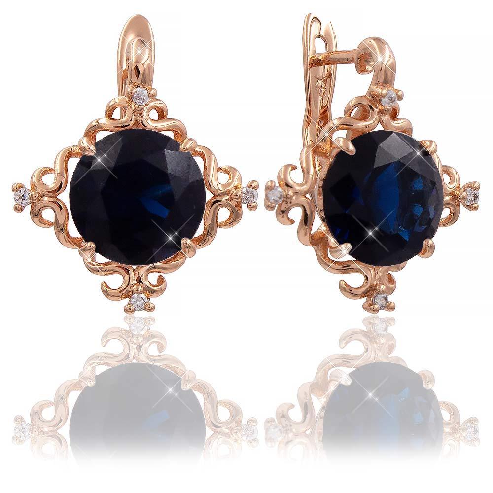 Сережки Xuping 1,9 см синий (Медицинское золото) 824047(11)