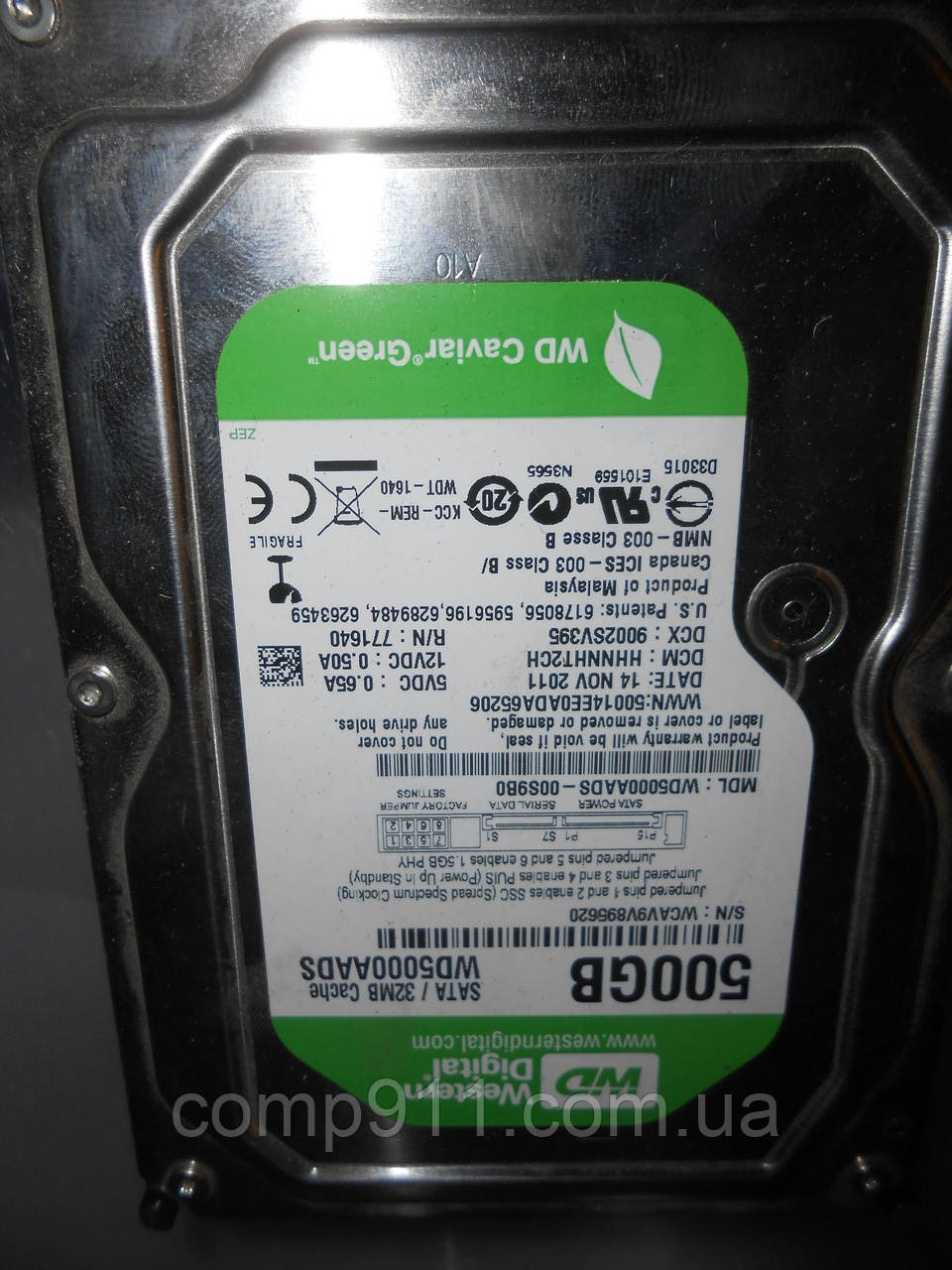 Жесткий диск Western Digital Caviar Green 500GB 5400rpm 32MB WD5000AADS 3.5 SATA II