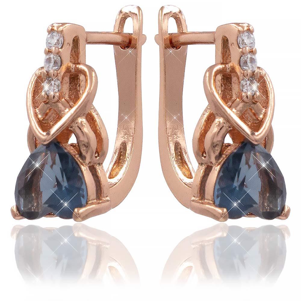 Сережки Xuping 1,2 см синій (Медицинське золото) 824436(2)