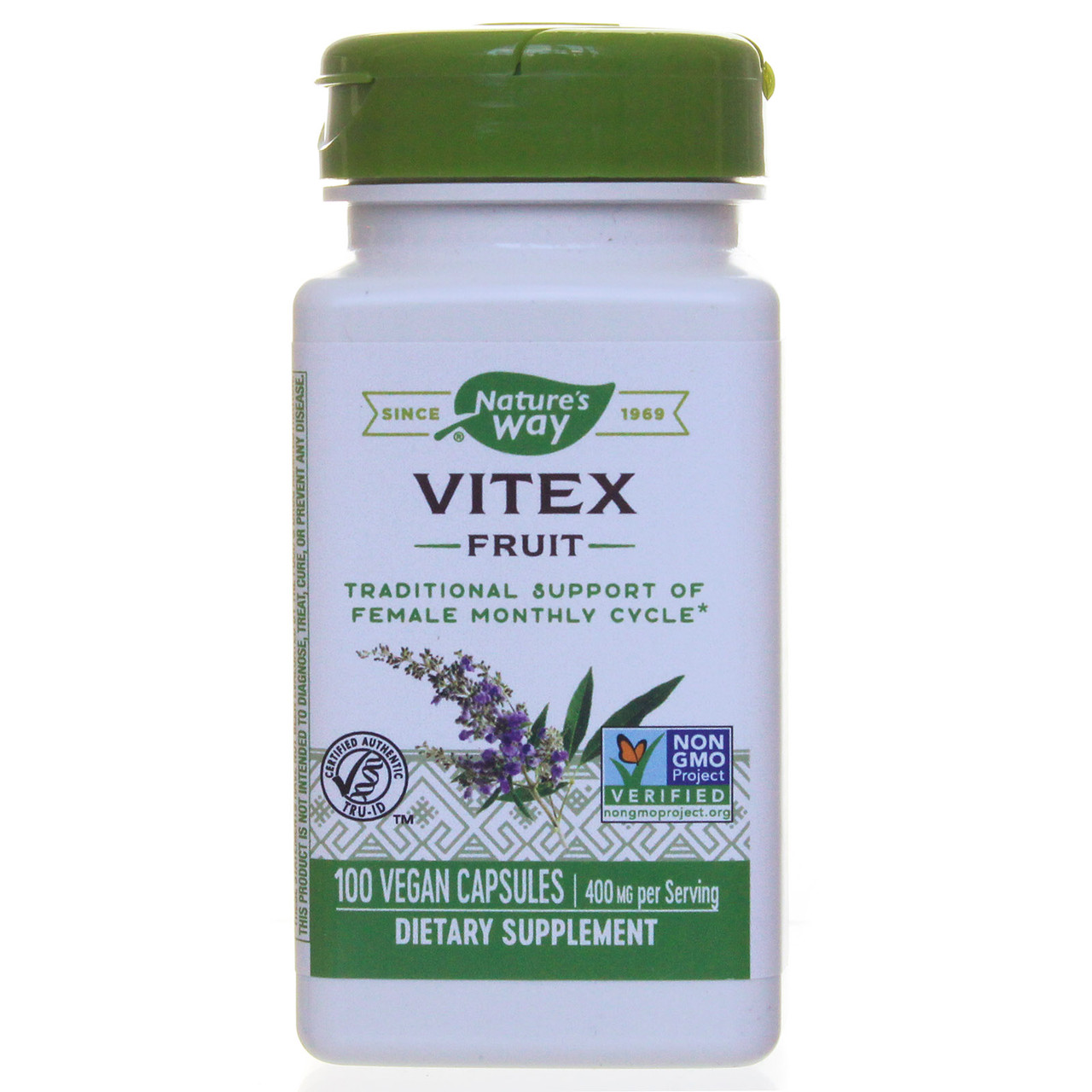 Плоди вітексу, фітодобавка при ПМС, Vitex, Nature's Way, 400 мг, 100 веганських капсул, фото 1