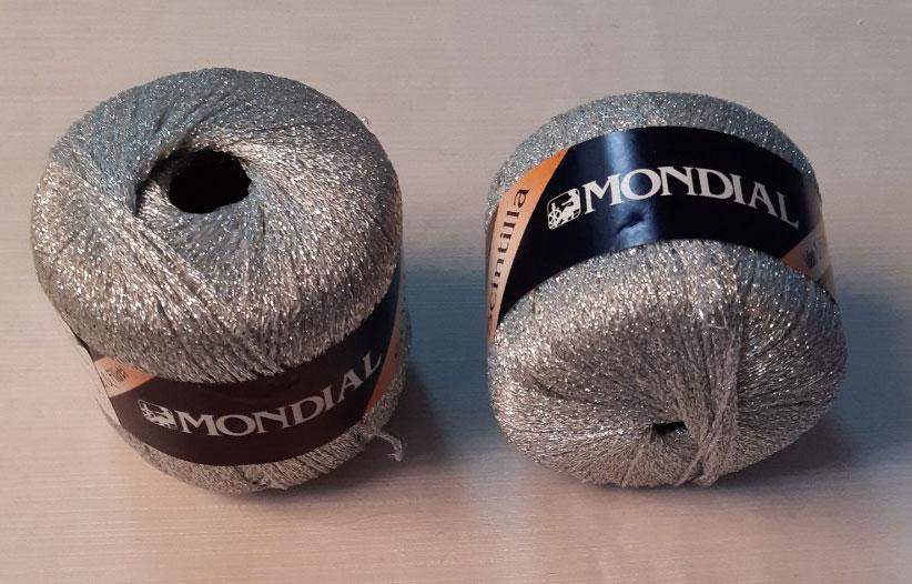 Пряжа "Mondial Scintilla", колір — сріблястий