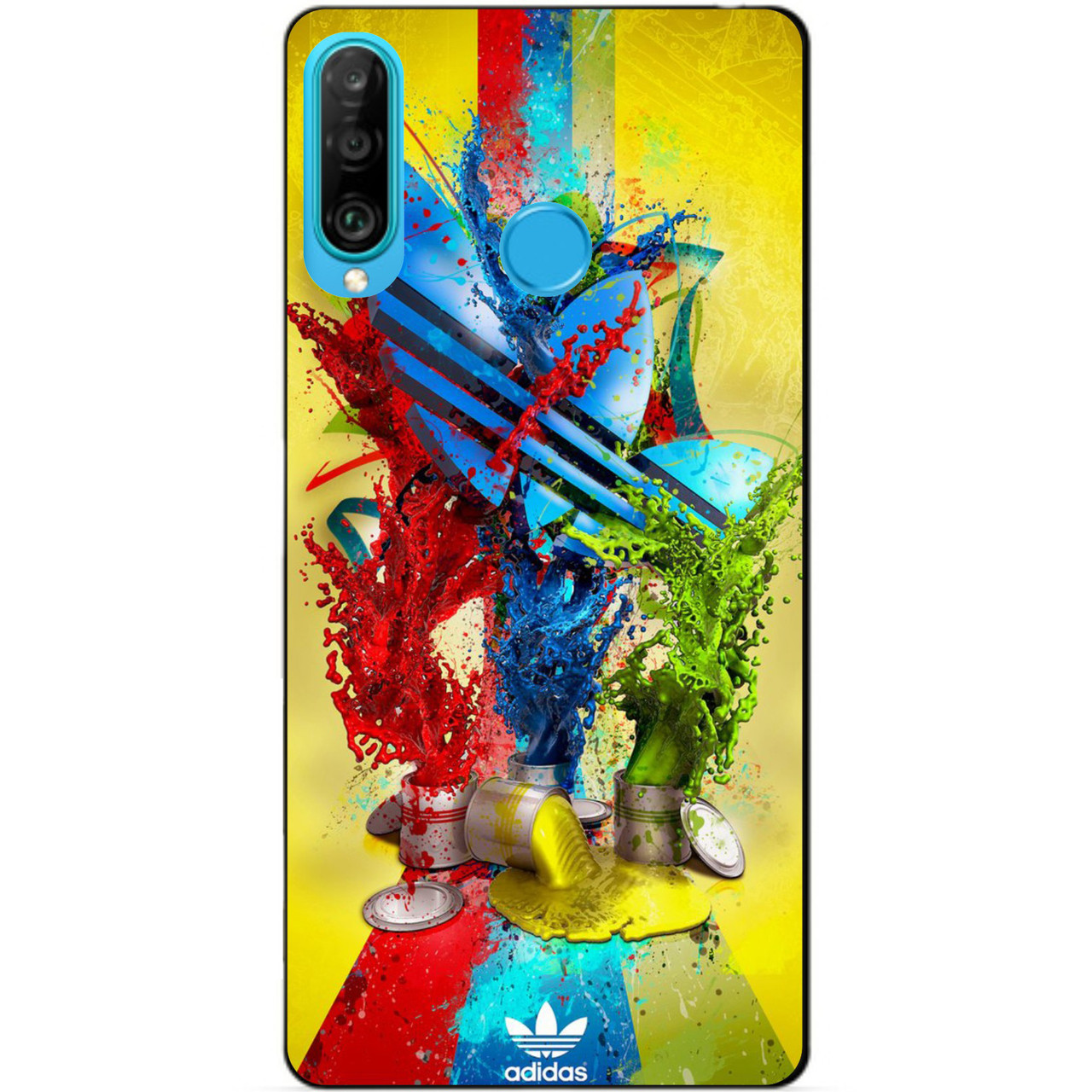 Силіконовий бампер чохол для Huawei P30 Lite з малюнком Adidas