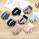 Рукавиці дитячі утеплені, зимові, рожеві, фото 4