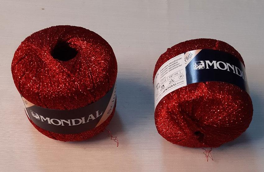 Пряжа "Mondial Scintilla", колір — червоний