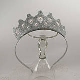 Корона сніжинка для Снігової королеви Корона сніжинки срібло корона срібна срібного кольору, фото 3