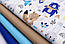 Бязь "Сині ведмедики з косинкою, лисички та зайчики" на білому тлі, №2441, фото 6