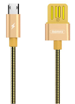 Металевий мікроспід кабель для смартфона microUSB Remax Silver Serpent RC-080m