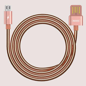 Металевий мікроспід кабель для смартфона microUSB Remax Silver Serpent RC-080m