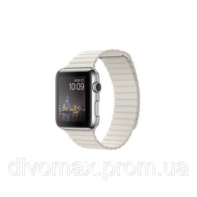 Ремешок iGuardian для Apple Watch (IWO) 44 42мм Leather Loop White белый - фото 1 - id-p1091586712