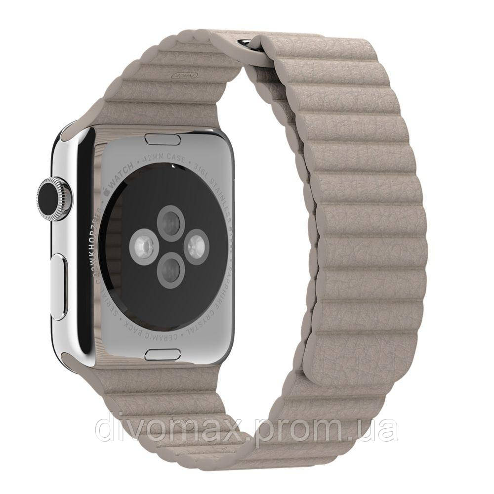 Ремешок iGuardian для Apple Watch (IWO) 44 42мм Leather Loop White белый - фото 3 - id-p1091586712