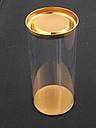 Тубус пластиковий 100*110 харчовий прозорий із золотою кришкою і дном, фото 7