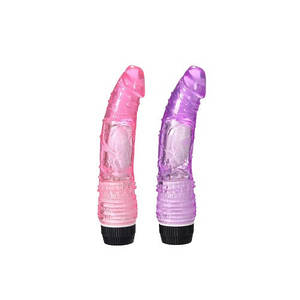 Вібратор фаллоімітатор з вібрацією прозорий Jelly Dong