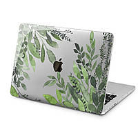 Чехол пластиковый для Apple MacBook (Зеленые листья) Air Pro Retina 11/12/13/15/16, 2018/19/20/21/22