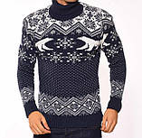 Молодіжний в'язаний светр з ведмедями розміри M,L,XL,XXL бордовий, фото 8