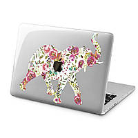 Чехол пластиковый для Apple MacBook (Слон, цветочный орнамент) Air Pro Retina 11/12/13/15/16, 2018/19/20/21/22