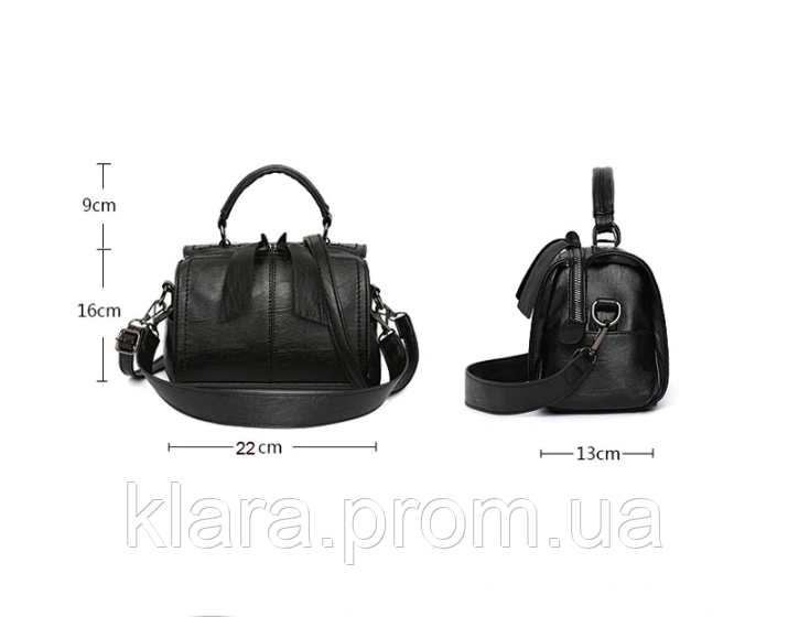 Черно-серая сумка женская молодежная в форме чемоданчика, эко-кожа с замшей в заклепках. - фото 5 - id-p540257243