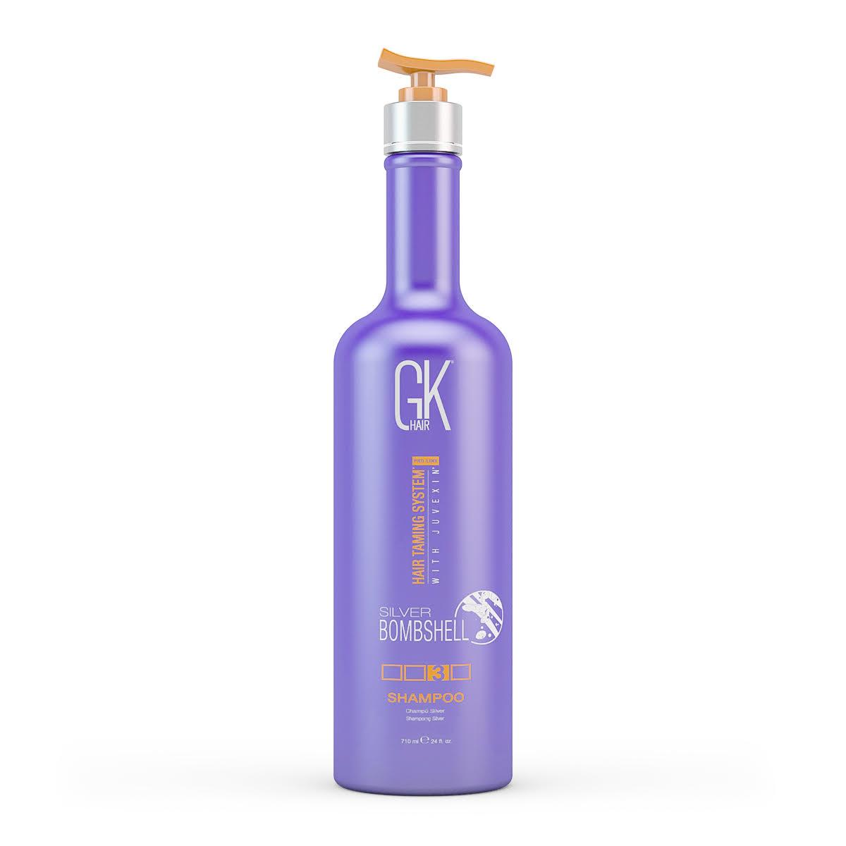Срібний шампунь GKhair Silver Bombshell Shampoo для освітленого волосся з фіолетовим пігментом, 710 мл