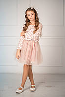 Ошатне плаття для дівчинки Sasha України 4411 Рожевий Мереживо ⁇  Для дівчаток ⁇  для всіх видів фігур ⁇  122 ⁇