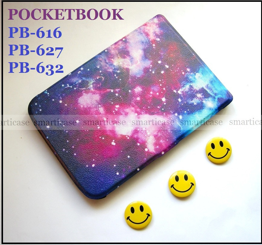 Разноцветный чехол обложка для Pocketbook 616, 627, 632 с рисунком Галактика (покетбук) - фото 1 - id-p1091743372