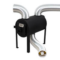 Печь на дровах Брест-200 Экожар ПРО вертикальная с вентилятором через гофру