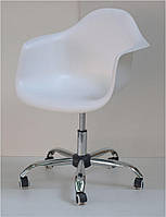 Кресло Leon Office белый 07, дизайн Eames Plastic Armchair PACC Office Chair