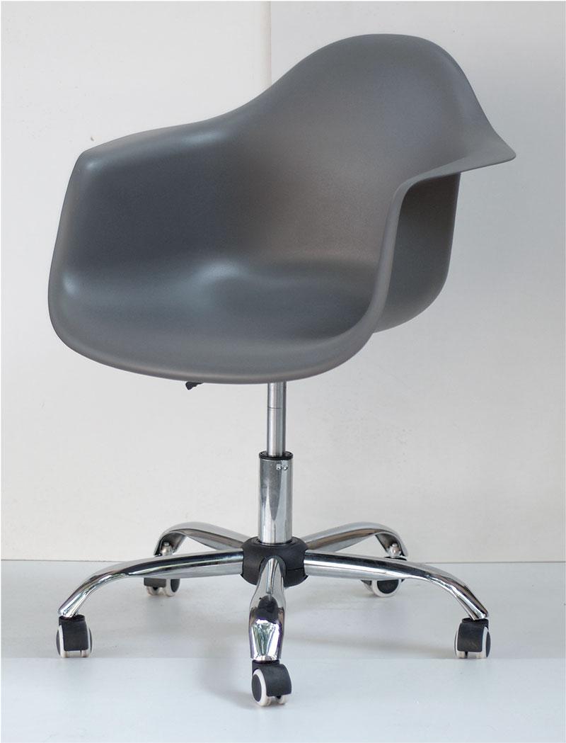 Кресло Leon Office серый 21 Eames Plastic Armchair PACC Office Chair, фото 1