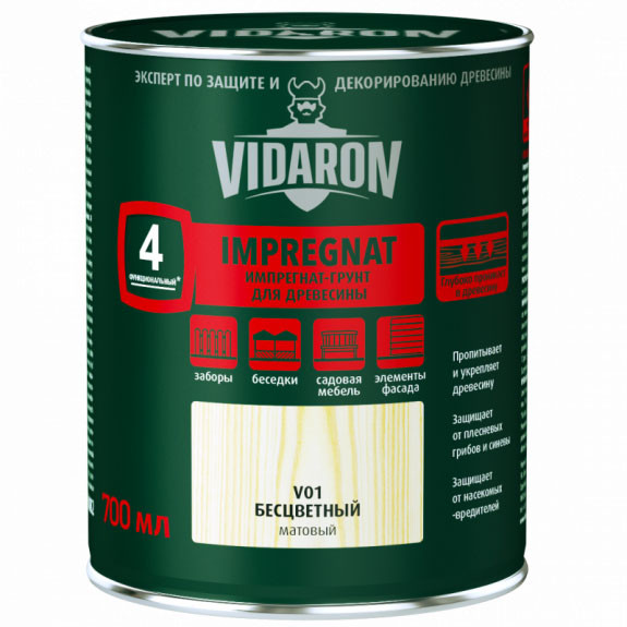 Імпрегнат Грунтдля деревини Vidaron V01 БЕЗБАРВНИЙ 0,7л