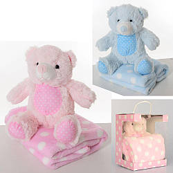 М'яка іграшка Ведмедик із пледом 22 см у коробці MP 2066