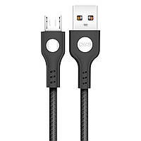 Кабель USB Cable XO NB107 2.1A Quick Charge Micro прорезиненный black