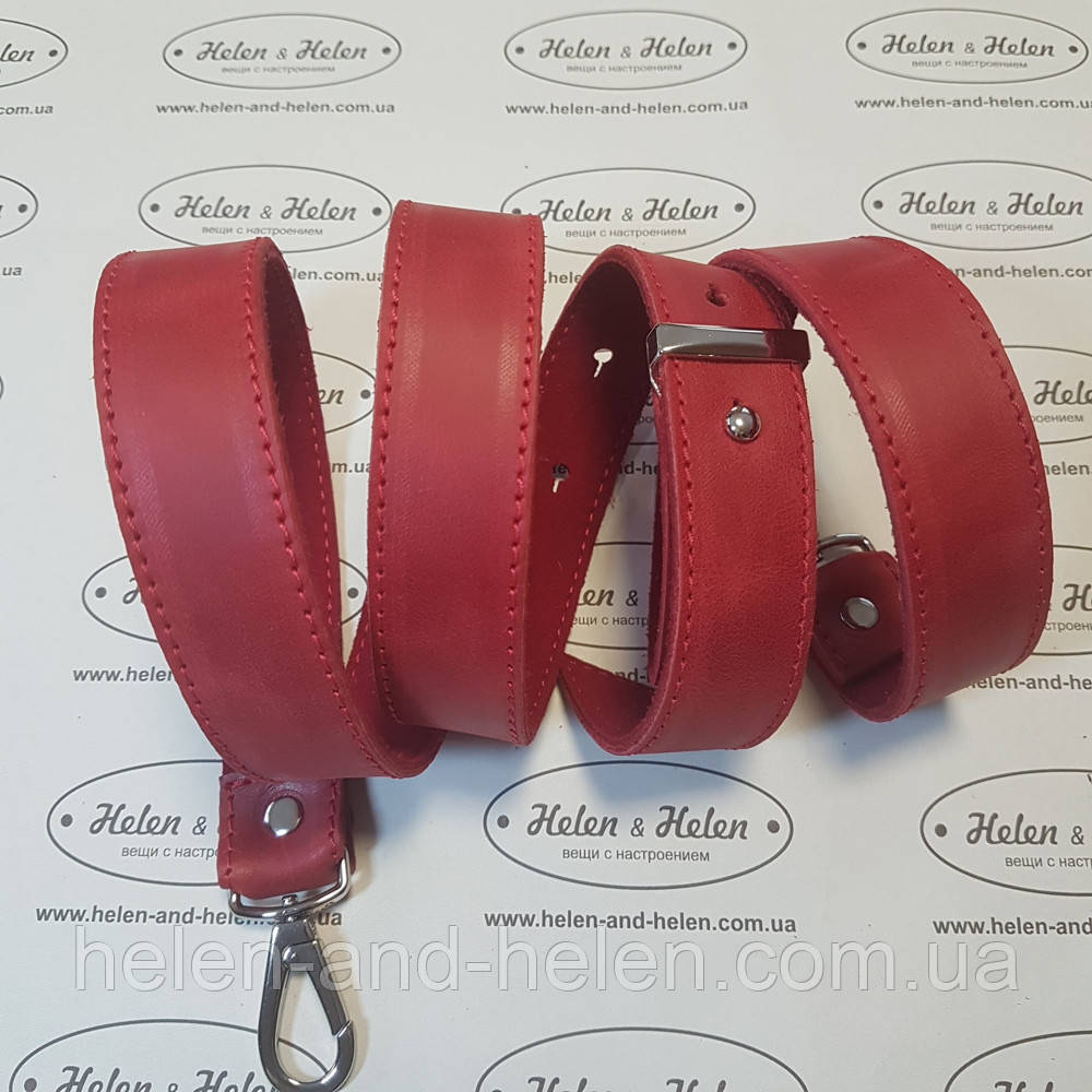 Ремінь для сумки з натуральної шкіри 130*2,5. Колір "Алий"., фото 1