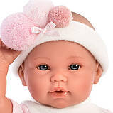 Іспанська Лялька Llorens 63632 здатна плакати в рожевій ковдрі 35 см, фото 2