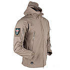 🔥 Куртка Soft Shell "ESDY 105" - Койот (непромокаємий куртка, тактична, поліцейська), фото 2